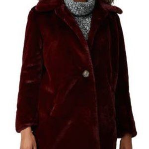 FAUX FUR BURGUNDY RED